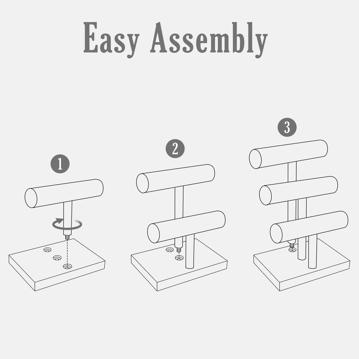 ProCase Bracelet Holder Display Bracelet Organizer, Wooden Bracelet Stand for Selling, T-bar Bangle Storage Rack Wood Watch Display Tower for Business - 3 Tier, Nature ProCase
