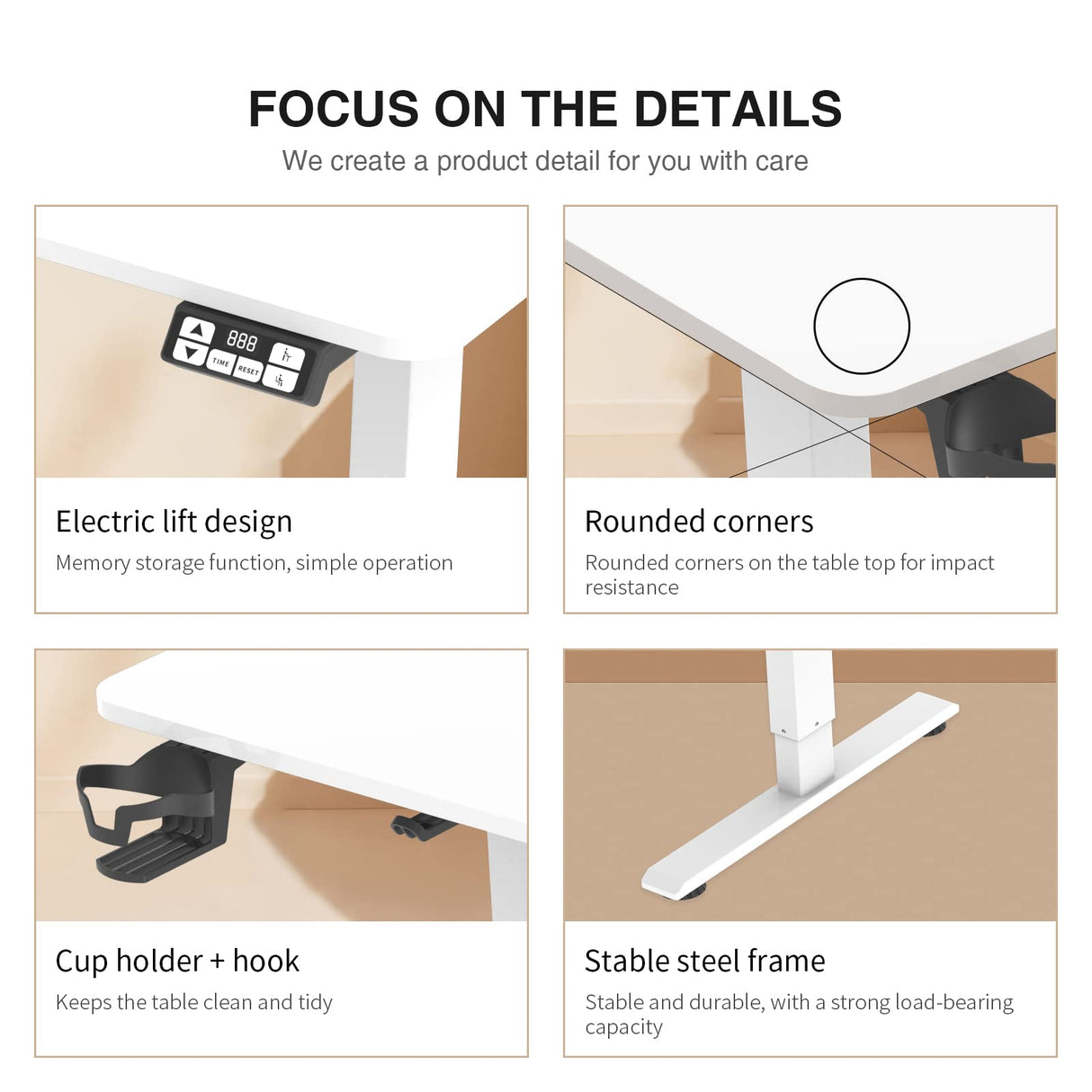 Rtisgunpro 55x24inch Adjustable Desk Stand up Desk Electric Standing Desk Adjustable Height Sit Stand Home Office Desk Including Splice Table Plate Rtisgunpro