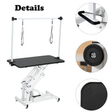 ACIDBOLT Hydraulic Pet Grooming Table, 42'' Durable Foldable Dog Grooming Table Suitable for Small Medium Large Dogs, Heavy-Duty Pet Grooming Table Drying Table with Adjustable Arms ACIDBOLT