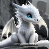 JFYHAB Dragon Diamond Painting Kits White Dragon Diamond Painting Kits for Adults 5D DIY Full Drill Dragon Diamond Art for Home Wall Decor 12x12inch JFYHAB