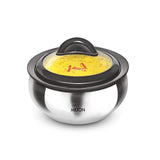 Milton Casserole with Glass Lid Set of 3 for Hot Food, Insulated Hot Pot, Stainless Steel, Serving Box (bowl, dish) for Food and Roti, Sizes 19 oz, 41 oz and 66 oz, Clarion MILTON