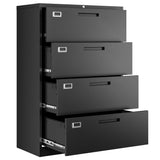 Letaya File Cabinets,4 Drawer Metal Lateral Filing Organization Storage Cabinets with Lock,Home Office for Hanging Files Letter/Legal/F4/A4 Size (Require Assembly) Letaya