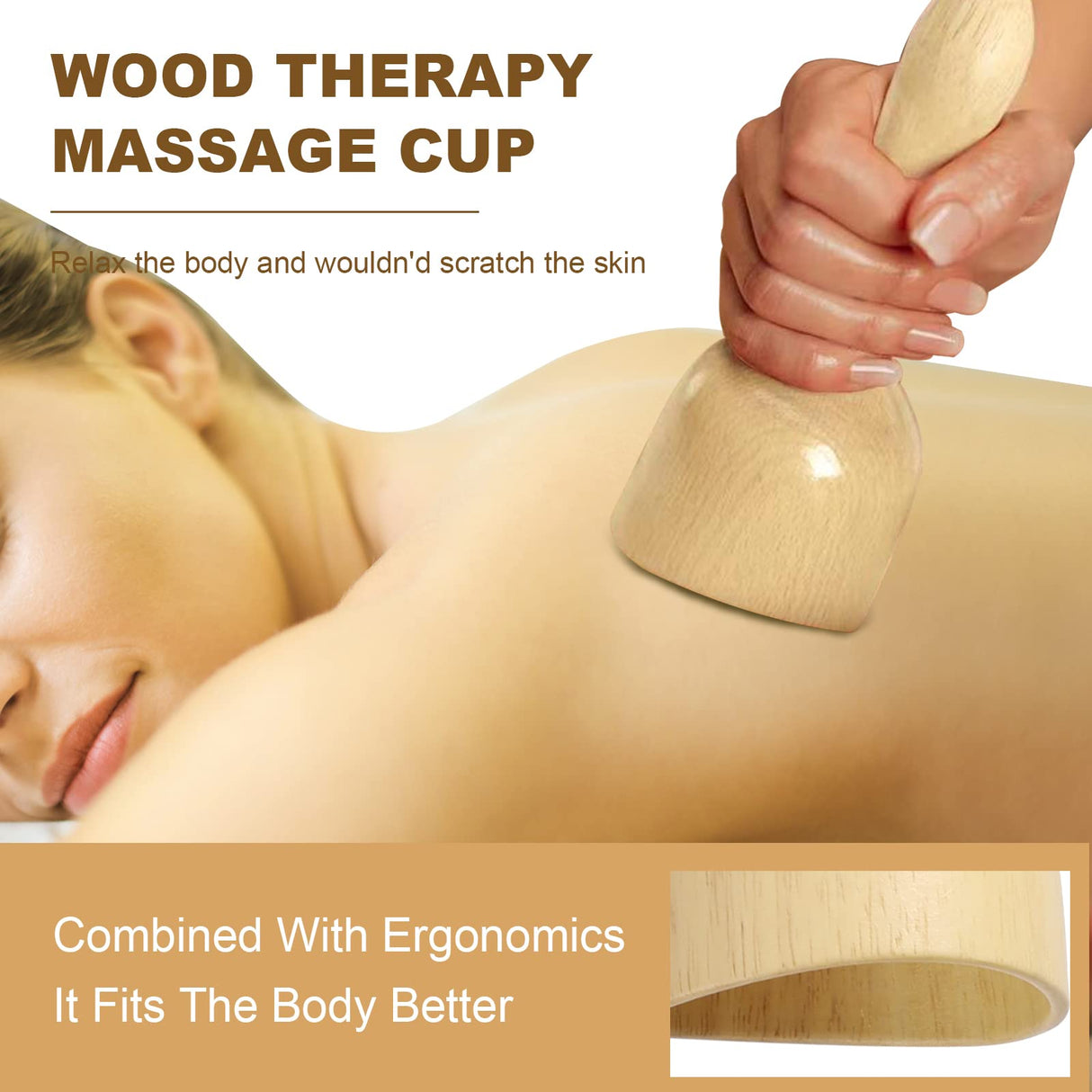 OYHMC Wood Therapy Massage Tools Professional Maderoterapia Kit Body Sculpting Tools for Lymphatic Drainage and Anti-Cellulite.Wood Massager Roller Rpoe for Back and Muscle Pain Relief (5pcs) OYHMC
