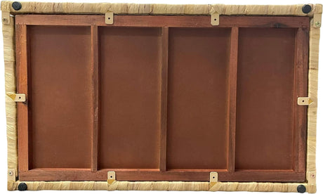 eHemco Heavy-duty Water Hyacinth Wicker Storage Trunk with Metal Frame, 30 by 17.5 by 17.5 Inches, Natural eHemco