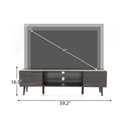 Christopher Knight Home Rowan Wood TV Stand, Grey Finished