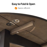 VINGLI 35" Solid Wood Kitchen Table, Drop Leaf Dining Room Desk for Small Spaces, Small Kitchen, Expandable Folding Round Table for Home, Apartment,Office, Brown VINGLI