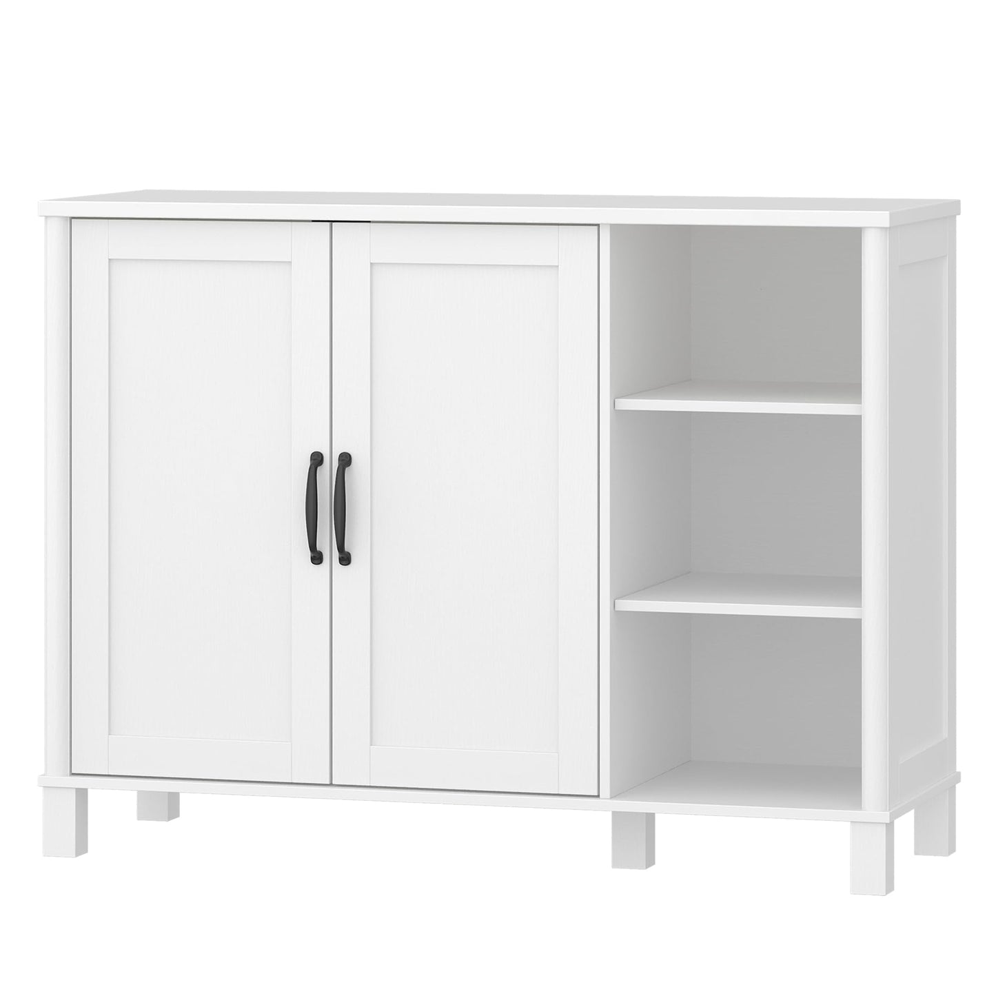 Hzuaneri Bathroom Storage Cabinet, Freestanding Floor Cabinet with Doors and Shelves, Bathroom Storage Unit, Kitchen Cupboard with Open Compartments for Bathroom, Entryway, Modern SC12213X