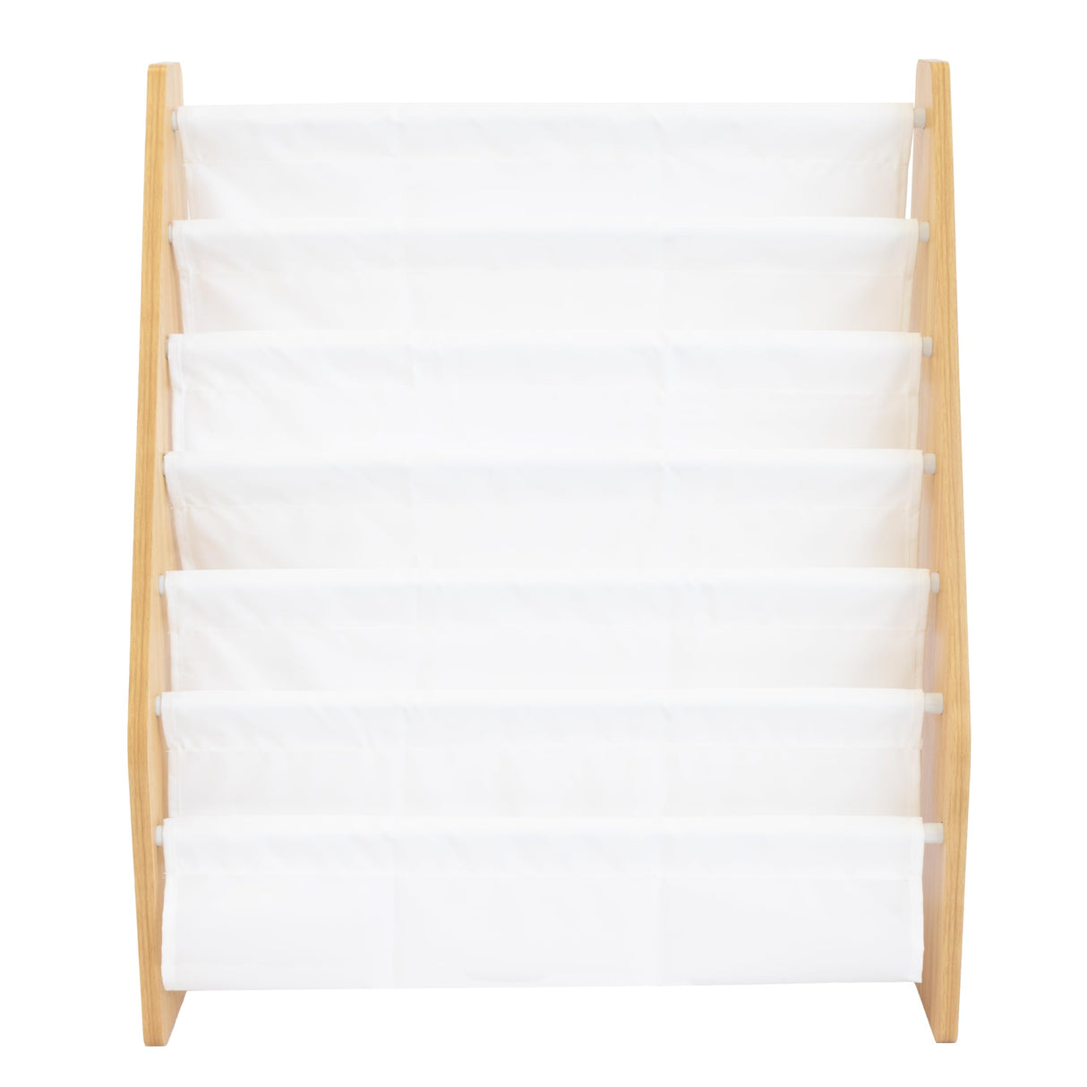 Humble Crew, White/Natural Wood Super Size 6 Tier Kids Book Rack Humble Crew