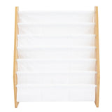 Humble Crew, White/Natural Wood Super Size 6 Tier Kids Book Rack Humble Crew