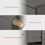 WAMPAT 12 Drawers Dresser Chest for Bedroom, 2-in-1 Modern Wood Closet Storage Organizer Furniture with Black Knobs & Solid Legs for Kids Room, Nursery, 94.4x15.3x32.4, Dark Grey WAMPAT