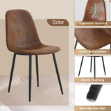 BAOPIN Round Dining Table Set for 6, 45''Round Wooden Dining Set with Cushioned Chairs, Round Table and Chair Set for Kitchen and Living Room (Wood Table+Style 1 Brown Chairs, 45'' Table+6 Chairs) BAOPIN