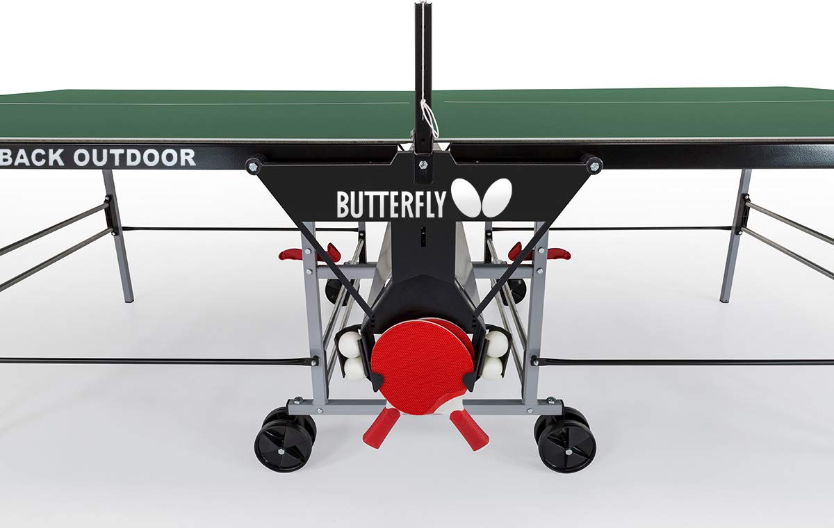 Butterfly Outdoor Playback Rollaway Ping Pong Table-Regulation Size-Integrated Net Set-Made in Germany-Warranty (Years): Top (Ten) & Frame (Three) Butterfly