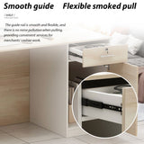 FAMAPY Reception Desk Retail Counter with Lockable Drawer & Shelves, Front Desk Reception Table for Salon Lobby Shop White and Oak 55.1'W x 23.6'D x 43.3'H FAMAPY