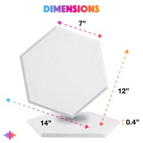 Sonic Acoustics Self-Adhesive 12 Pack Hexagon Acoustic Panels, 14" X 12" X 0.4" High Density Sound Absorbing Panels Sound Proof Insulation Beveled Edge Studio Treatment Tiles-White Sonic Acoustics