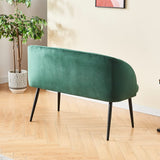 INO Design 47'' Flared Arm Loveseat Sofa, Modern Loveseat Couch with Metal Legs, Velvet Upholstered Sofa for Living Room Bedroom, 3 Colors (Green) INO Design