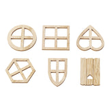 100pcs Wood Window Cutouts - Multipurpose Unfinished Wood Slices, Unfinished Wood Crafts for DIY, Kids Crafts, and Home Decor Projects Topyond