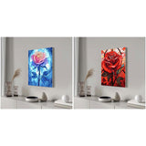 VAIIEYO 2 Pack Framed Paint by Numbers Kit for Adults Rose, Flower Canvas DIY Oil Painting Kit with Paintbrush and Acrylic Pigment, Arts Craft for Home Wall Decor(8x12 inch/20x30cm) VAIIEYO