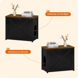 Dwanton Cat Litter Box Furniture Hidden, Cat Litter Box Enclosure, Reversible Entrance Can Be on Left or Right Side, Indoor Cabinet, Wooden Washroom, End Table, Black and Warm Brown, 27.6" L Dwanton
