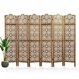 68.9Inch Folding Room Divider, 6 Panels Wood Carved Privacy Screens, Free Assembled Privacy Screen Decorative Partition for Home Office Restaurant (Dark Brown) Svimi