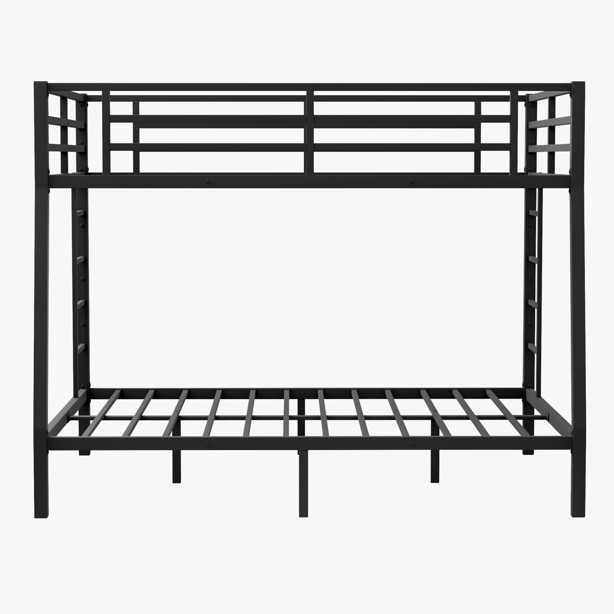 Bellemave Full XL Over Queen Metal Bunk Bed for Adults,Heavy-Duty Bunk Bed with 2 Ladders,Full Over Queen Bunk Beds,Space-Saving Bunk Bed for Kids/Teens/Adults,Noise-Free,Black Bellemave