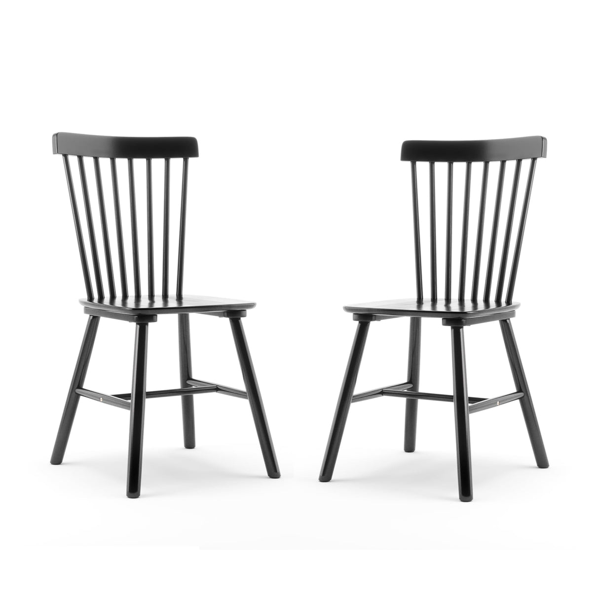LUE BONA Windsor Dining Chair, Dining Chairs Set of 2, Spindle Back Wood Dining Chair, Kitchen Chairs Wooden Dining Chair, Farmhouse Dining Chairs for Kitchen and Dining Room, Black LUE BONA