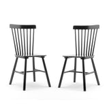 LUE BONA Windsor Dining Chair, Dining Chairs Set of 2, Spindle Back Wood Dining Chair, Kitchen Chairs Wooden Dining Chair, Farmhouse Dining Chairs for Kitchen and Dining Room, Black LUE BONA