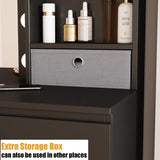 Vabches Makeup Vanity with Lights, 37inch Vanity Desk, 4 Large Drawers Dresser with Lighted Mirror, 3 Lighting Modes Brightness Adjustable, Black Vabches