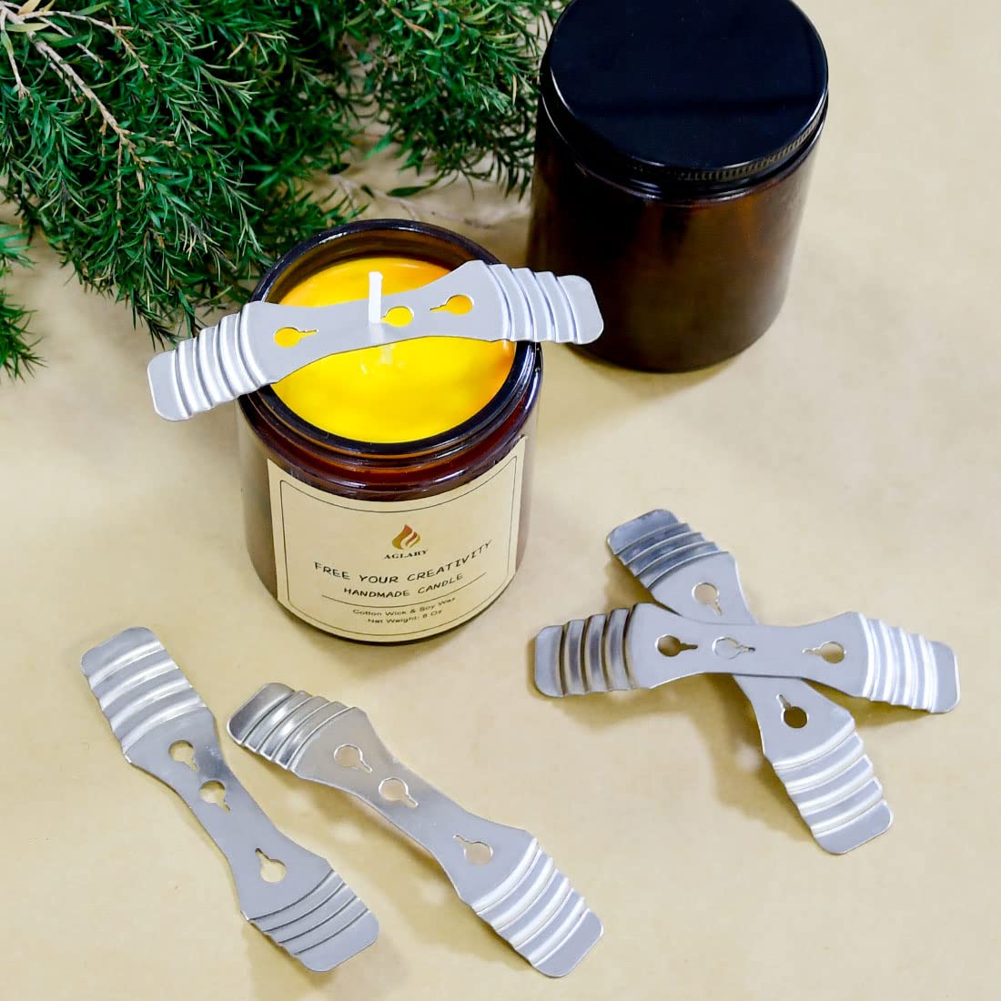 20pcs Metal Candle Wicks Centering Devices, 3 Holes Stainless Steel Candle Wick Holder for DIY Candle Making… AGLARY