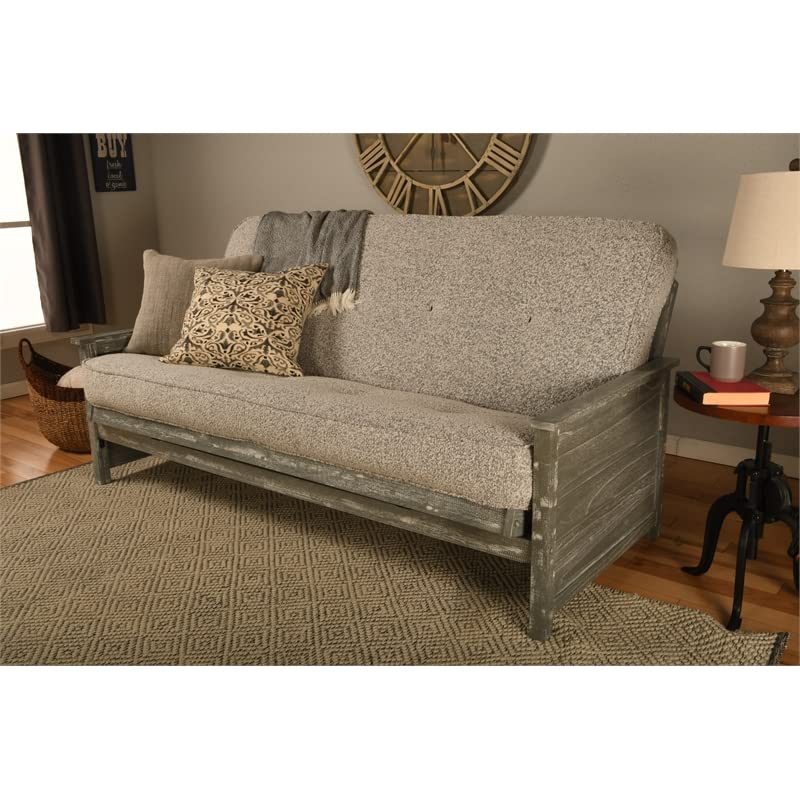 Kodiak Furniture Lexington Full-Size Futon Frame in Weathered Gray Finish - WoodArtSupply