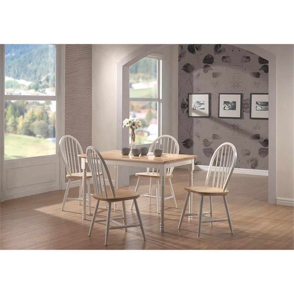 COASTER Hesperia Windsor Dining Side Chairs Natural Brown and White (Set of 4) Coaster Home Furnishings