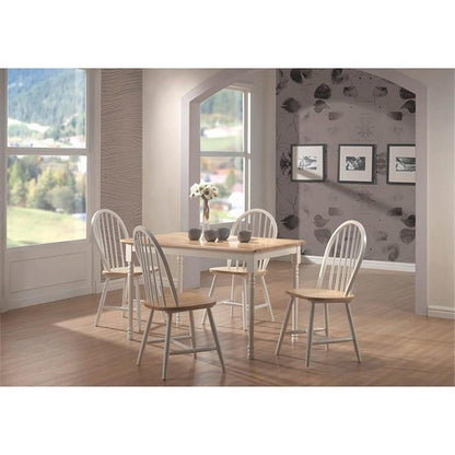 COASTER Hesperia Windsor Dining Side Chairs Natural Brown and White (Set of 4) - WoodArtSupply