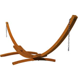 Lazy Daze Hammocks 13 FT Outdoor Arc Wood Hammock Stand, 2 Person Russian Pine Hardwood Hammock Stand with Carabiners and Chains, for Outdoor Patio Garden Yard Poolside, 500lb Capacity, Brown Lazy Daze Hammocks