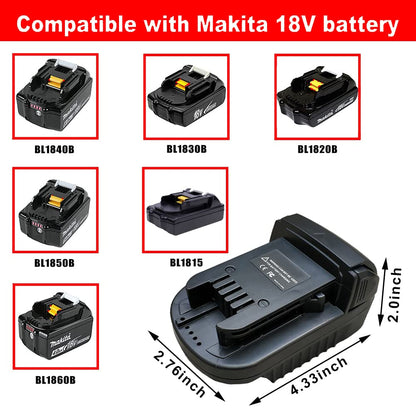 JFQWLE Converter for Makita to Milwaukee 18V Battery Adapter, Convert Makita 18V Lithium-Ion Battery BL1815 BL1830B BL1860B to Milwaukee 18 Volt M18 Lithium Cordless Tool Battery - WoodArtSupply