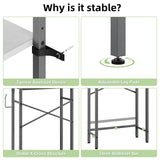 Kalrin Over-The-Toilet Storage Rack, 4-Tier Bathroom Organizer Shelf Over Toilet with Adjustable Shelf and Basket, Freestanding Space Saver Bathroom Shelves Above Toilet for Room (Gray- White) Kalrin