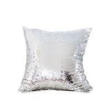 HMQIANG Sublimation Sequin Pillow Cases Blank 16 x 16 Inch 4PCS Silver and White Reversible Mermaid Flip Glitter Pillow Covers HMQIANG