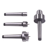 HGC 4 Pcs MT1 Steel Wood Lathe Live Center Drive Spur Cup Arbor with Wood Case HGC