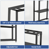 Livofloral 10-20 Gallon Fish Tank Stand with Storage Shelf, Aquarium Stand Measuring 24.8" W x 9.5" D x 30.1" H with Hooks,Heavy Duty Metal Turtle Reptile Tank Stand, Easy Assemble Livofloral