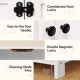 HOOBRO Litter Box Enclosure, Cat Litter Box Furniture with Removable Divider, Large Hidden Litter Box Furniture, Wooden Cat House, End Side Table, 31" L x 17.5" W x 18" H, White WT03MW01G2 HOOBRO