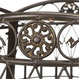 SAFAVIEH PAT5019A Collection Abia Antique White Wrought Iron 50" Outdoor Tree Bench SAFAVIEH