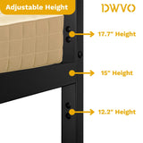 DWVO Twin Daybed with Trundle, Twin Size Day Bed Frame with Pull Out Trundle, Heavy Duty Metal Sofa Bed Frame for Living Room and Guest Room, Black DWVO