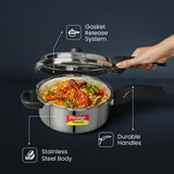 Prestige PRASV3 Pressure Cooker, Stainless steel, 3 Liter, Silver Prestige