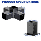 Pergola Kit, 5 Way Pergola Bracket Set, Powder-Coated Pergola Brackets 4" x 4" (Actual: 3.5x3.5 Inch), Pergola Hardware for Outdoor Wood Pergolas, Gazebo, Sheds (2 pcs) TOCRETOARE