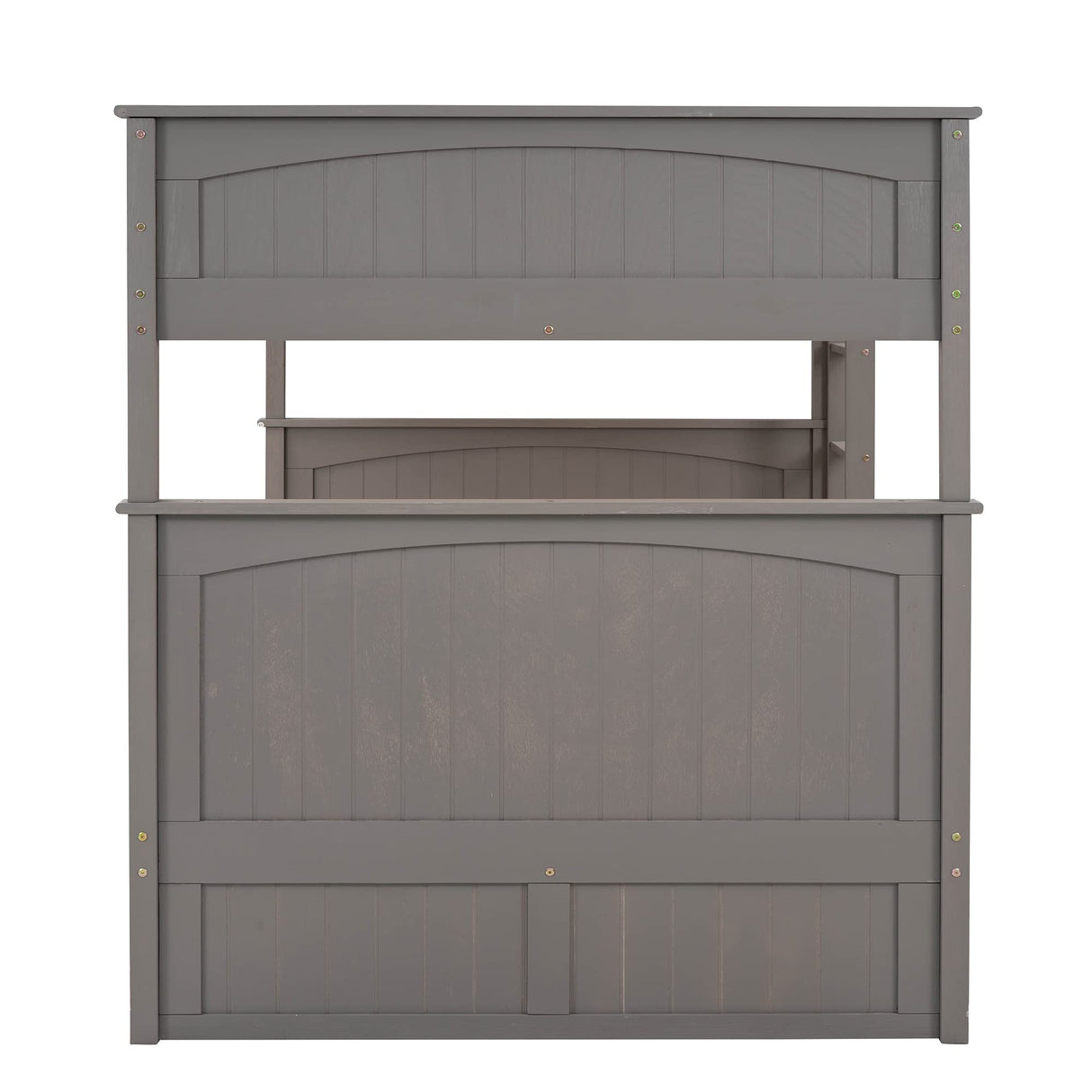Harper & Bright Designs Full Over Full Bunk Bed with Trundle, Wood Bunk Bed with Guardrails for Kids and Teens, Brushed Gray Harper & Bright Designs