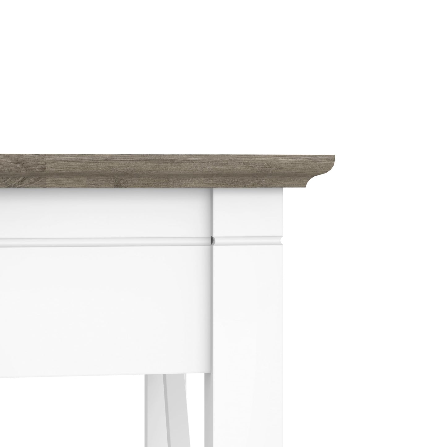 Bush Furniture Key West Writing Table for Home Office | Small Modern Farmhouse Desk, 48W, Pure White and Shiplap Gray - WoodArtSupply