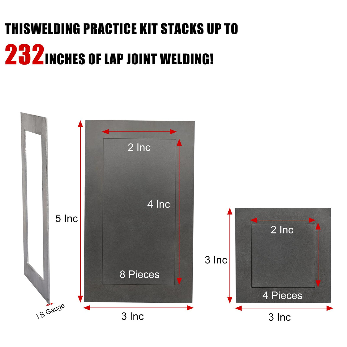 Welding Practice Kit，24-Piece 3x5” Welding Coupons with Premium 18-Gauge Steel Plates for MIG,Suitable for welding practice and improving welding skills… XLKIB
