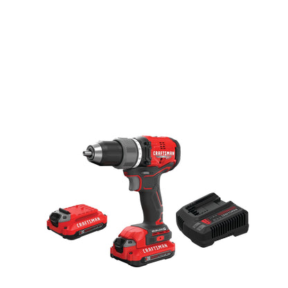 CRAFTSMAN RP+ Cordless Drill/Driver Kit, with 2 Batteries and Charger, Brushless (CMCD713C2) - WoodArtSupply