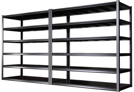 PMKES 84" H Garage Shelving Heavy Duty, Garage Storage Shelves 3200LBS Adjustable 6 Tier Metal Shelving Unit for Storage Rack Industrial Storage Rack Shelf, 2 Pack PMKES