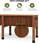 72x26x30 Inch Raised Garden Bed With Leg, Elevated Wood Planter Box Stand for Vegetables, Herbs & Flowers, 6x2x2.5 Ft Outdoor Standing Planter w/Hooks,13.7In Depth Plante for Backyard, Patio, Balcony SLEKVERSA