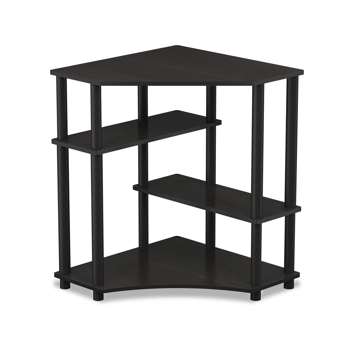 FURINNO Turn-N-Tube Space Saving, Corner Desk, Espresso/Black Furinno