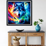 Meothan 5D Diamond Art Kits for Adults Wolf Diamond Painting Kits for Adults Beginners, DIY Paint with Diamond Gem Art Dots Painting Wolf Kits for Home Walls Decor and Holiday Gifts 13.8x13.8in Meothan